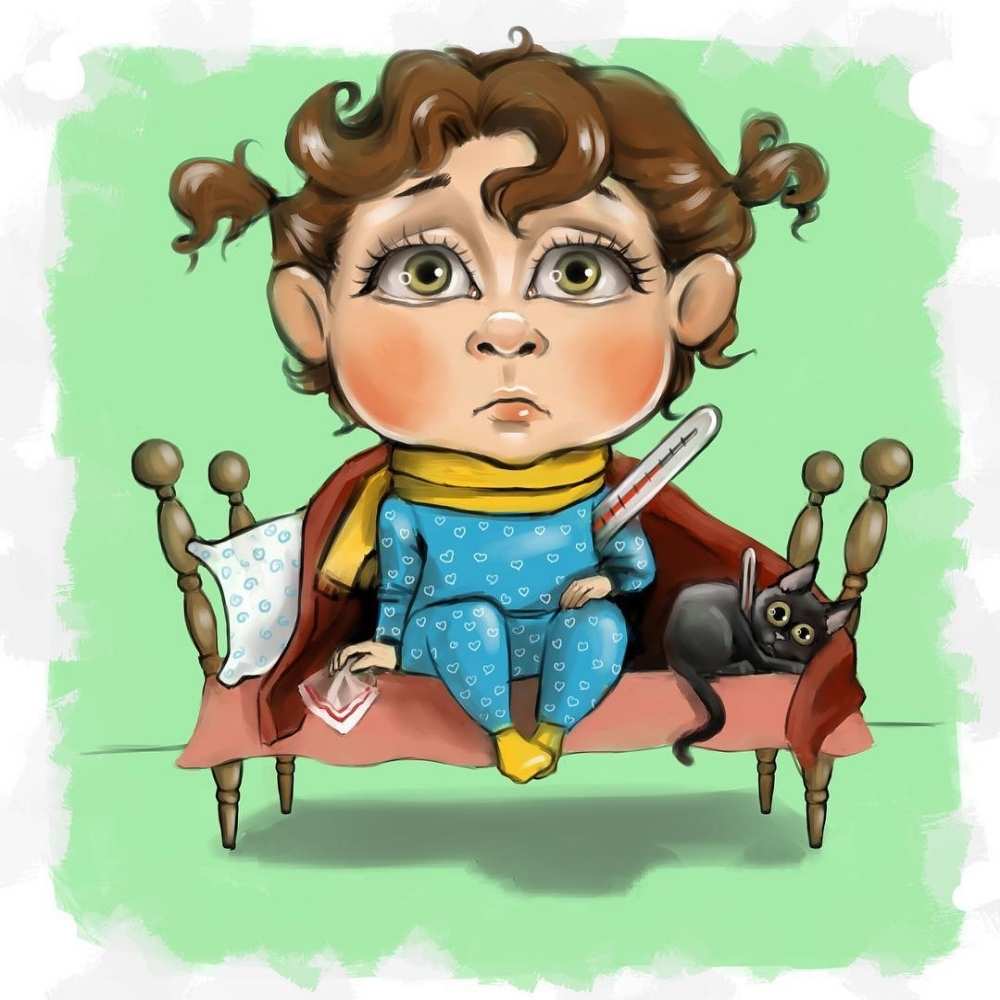 Открытка на каждый день с именем, Варенька Выздоравливай лежит с котом и градусниками Прикольная открытка с пожеланием онлайн скачать бесплатно 