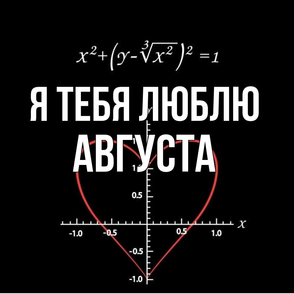 Открытка на каждый день с именем, Августа Я тебя люблю сердечная формула Прикольная открытка с пожеланием онлайн скачать бесплатно 
