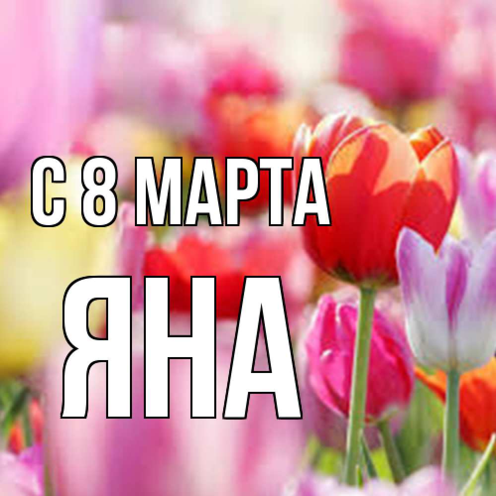 Открытка на каждый день с именем, Яна C 8 МАРТА на международный женский день 2 Прикольная открытка с пожеланием онлайн скачать бесплатно 