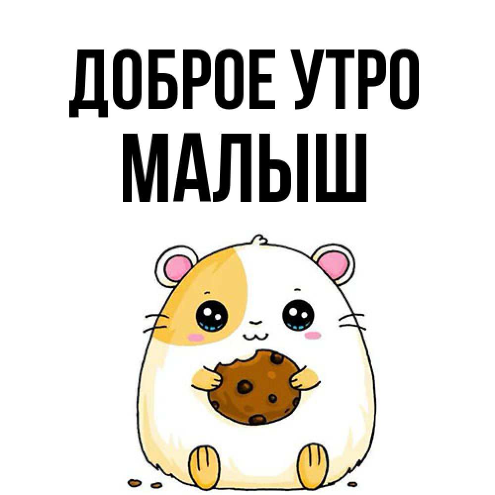 Открытка на каждый день с именем, Малыш Доброе утро есть печеньку. Утречко Прикольная открытка с пожеланием онлайн скачать бесплатно 