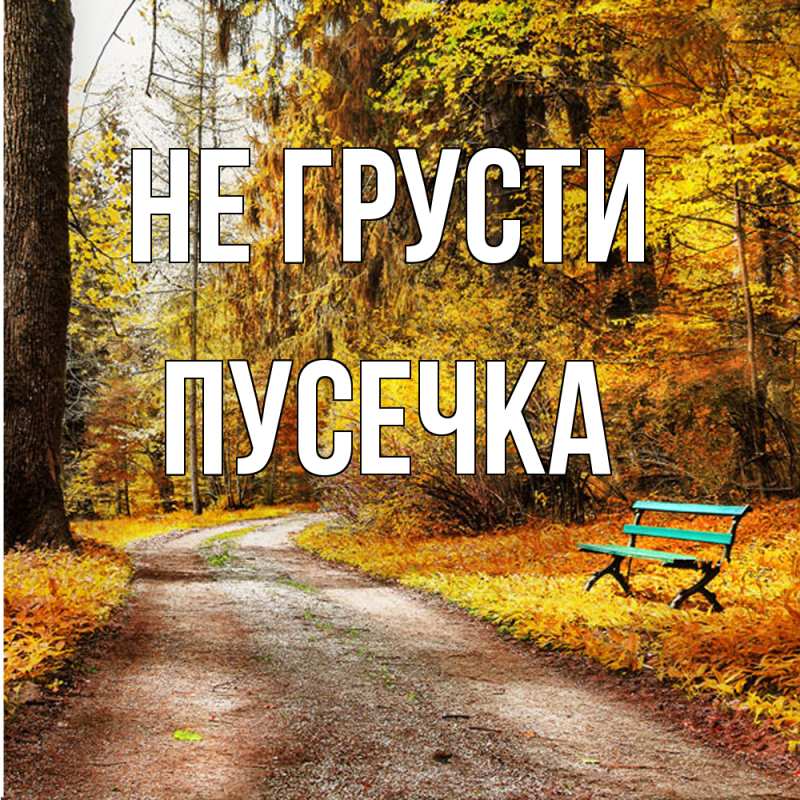 Открытка с именем, Пусечка, Не грусти