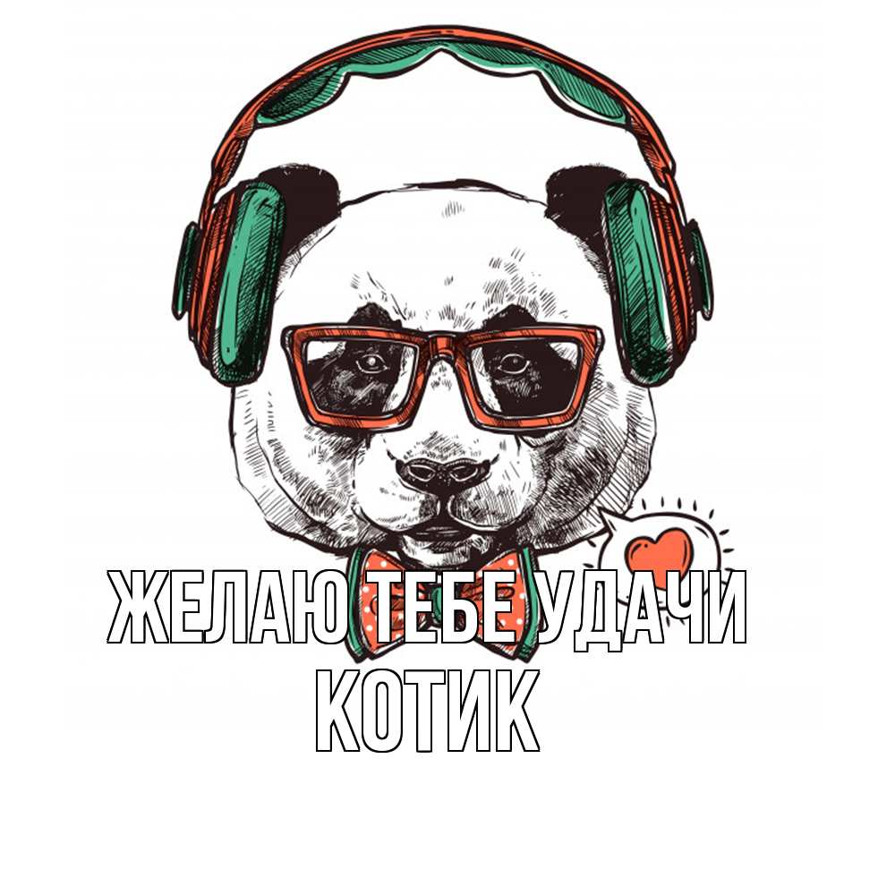 Открытка на каждый день с именем, Котик Желаю тебе удачи деловой пес Прикольная открытка с пожеланием онлайн скачать бесплатно 