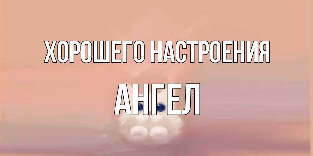 Открытка на каждый день с именем, Ангел Хорошего настроения кошка Прикольная открытка с пожеланием онлайн скачать бесплатно 