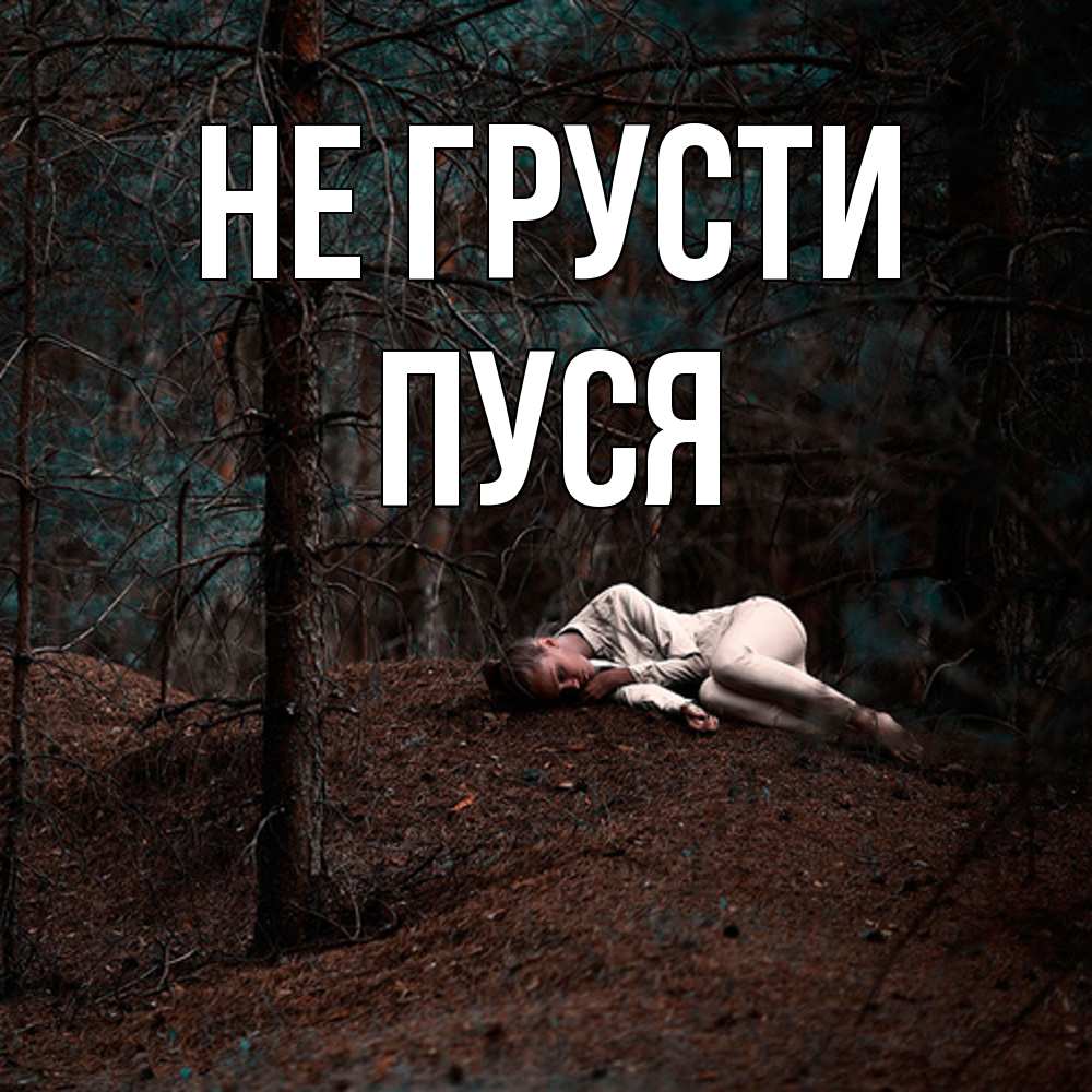 Открытка на каждый день с именем, Пуся Не грусти лес Прикольная открытка с пожеланием онлайн скачать бесплатно 