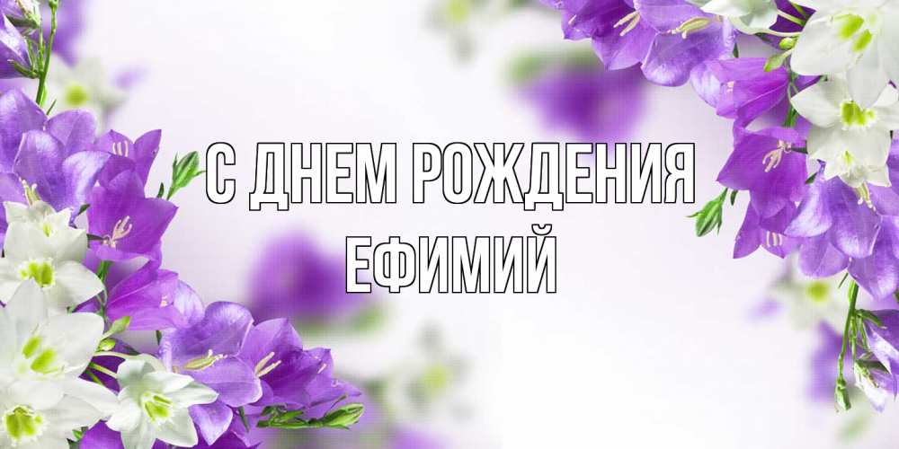 Открытка на каждый день с именем, Ефимий С днем рождения открытка на день рождения с сиреневыми цветами Прикольная открытка с пожеланием онлайн скачать бесплатно 