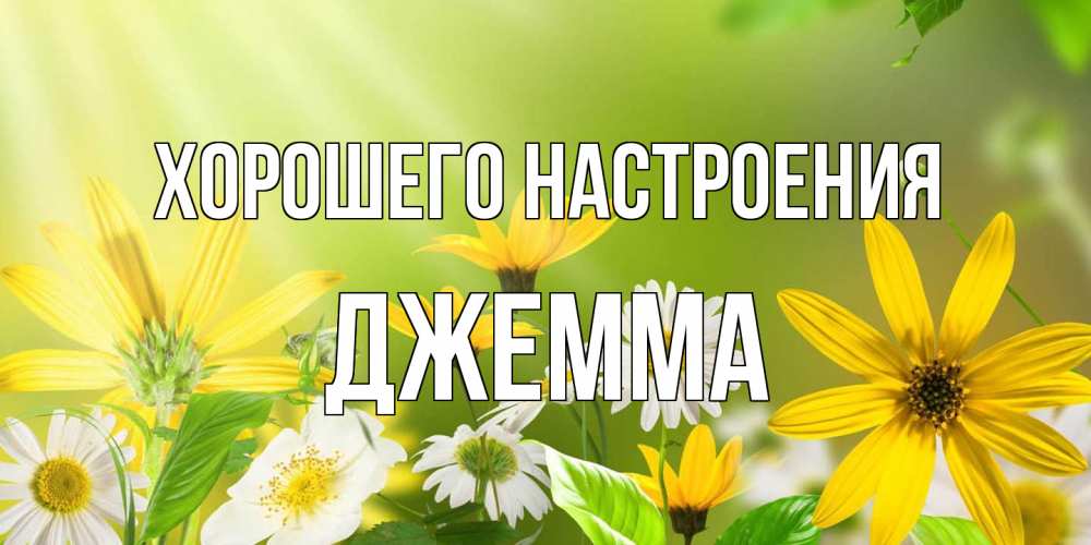 Открытка на каждый день с именем, Джемма Хорошего настроения цветы Прикольная открытка с пожеланием онлайн скачать бесплатно 