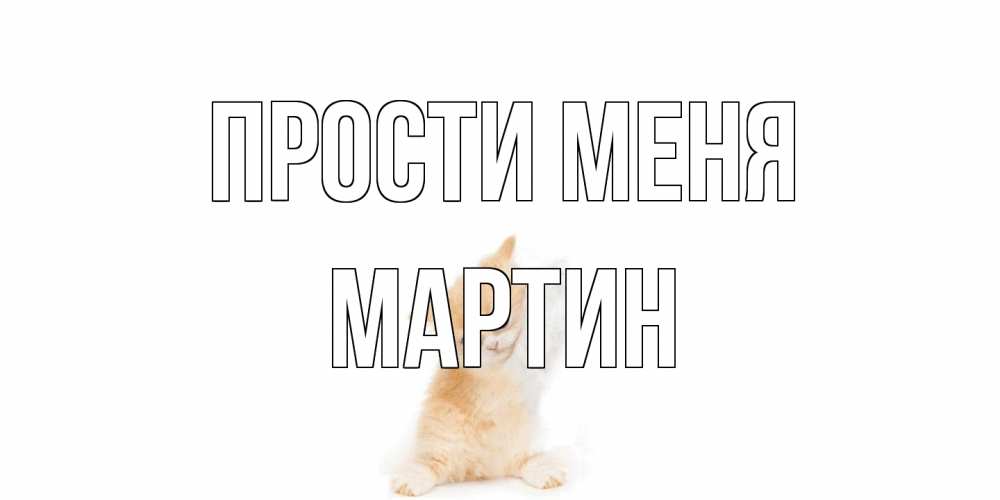 Открытка на каждый день с именем, Мартин Прости меня кот Прикольная открытка с пожеланием онлайн скачать бесплатно 