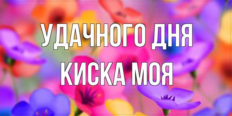 Открытка с именем, Киска моя, Удачного дня