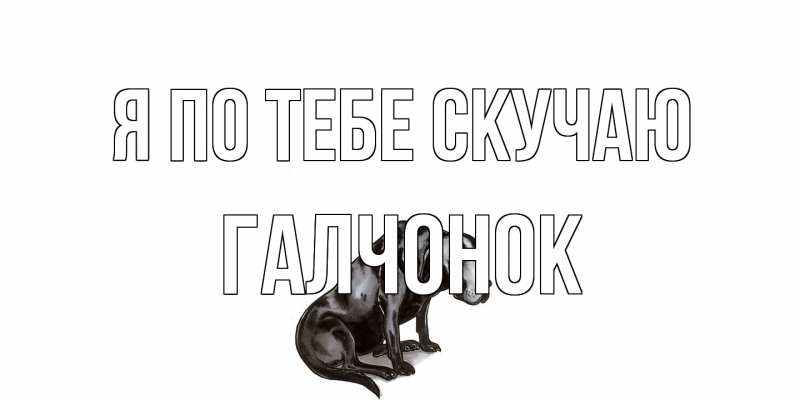 Открытка с именем, галчонок, Я по тебе скучаю