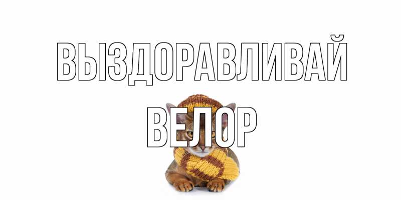 Открытка с именем, Велор, Выздоравливай