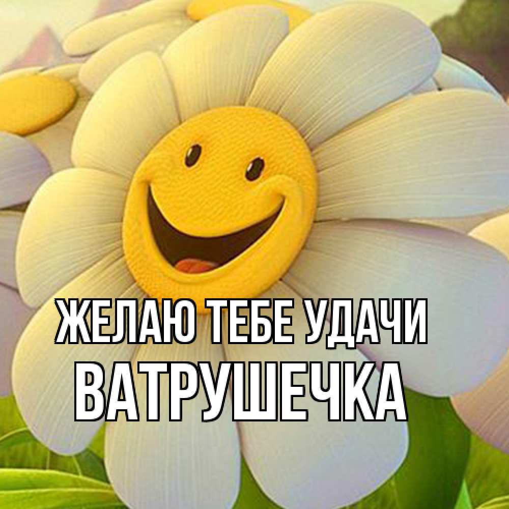 Открытка на каждый день с именем, ватрушечка Желаю тебе удачи подписать открытку своим текстом Прикольная открытка с пожеланием онлайн скачать бесплатно 