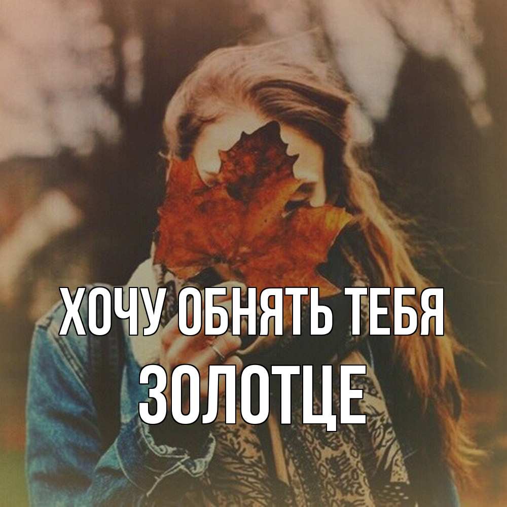 Открытка на каждый день с именем, Золотце Хочу обнять тебя осеннее настроение и рыжая Прикольная открытка с пожеланием онлайн скачать бесплатно 