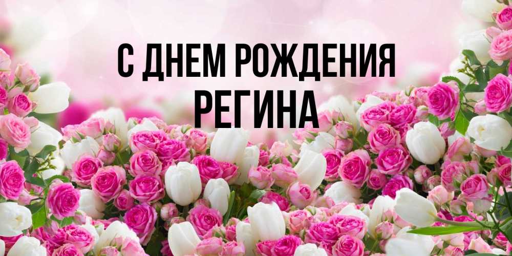 Открытка на каждый день с именем, Регина С днем рождения открытка с разными розами Прикольная открытка с пожеланием онлайн скачать бесплатно 