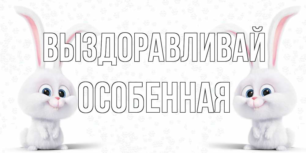 Открытка на каждый день с именем, Особенная Выздоравливай не болей с зайцем Прикольная открытка с пожеланием онлайн скачать бесплатно 