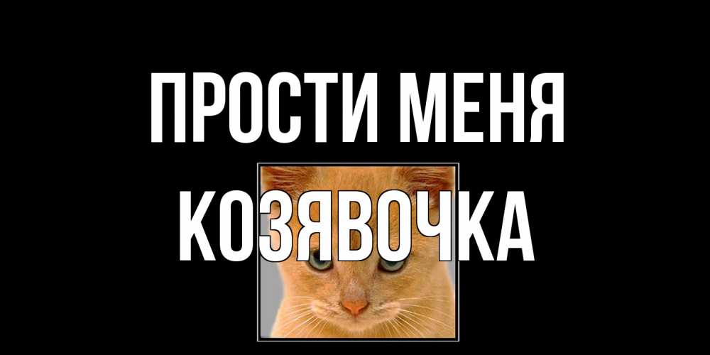 Открытка на каждый день с именем, Козявочка Прости меня рыжий грустный кот просит прощения Прикольная открытка с пожеланием онлайн скачать бесплатно 