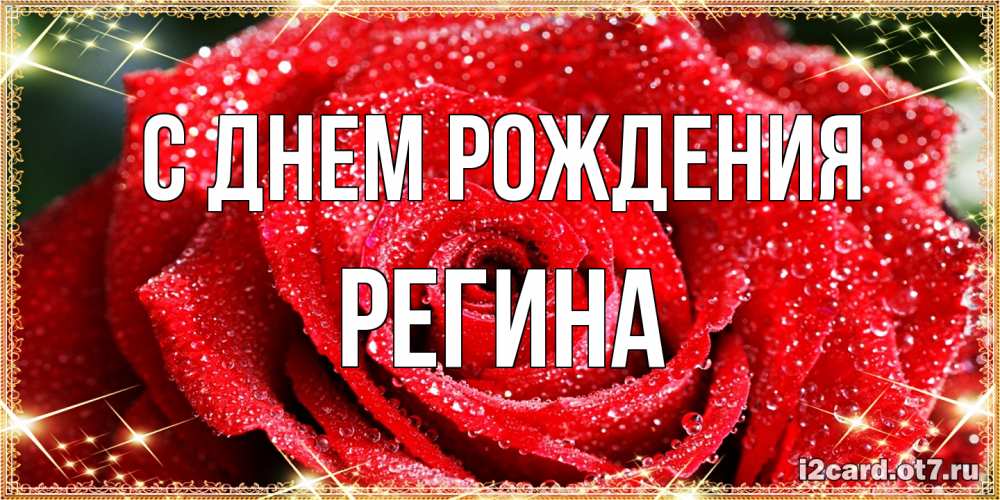 Открытка на каждый день с именем, Регина С днем рождения роса и роза. открытка с красивой розой Прикольная открытка с пожеланием онлайн скачать бесплатно 