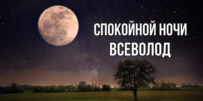 Открытка с именем, Всеволод, Спокойной ночи