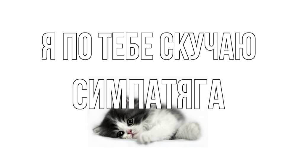 Открытка на каждый день с именем, Симпатяга Я по тебе скучаю кот, скука Прикольная открытка с пожеланием онлайн скачать бесплатно 