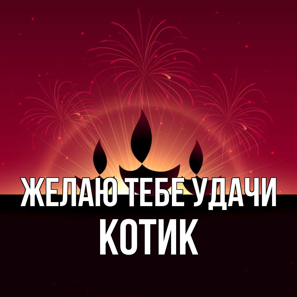Открытка на каждый день с именем, Котик Желаю тебе удачи праздник Прикольная открытка с пожеланием онлайн скачать бесплатно 
