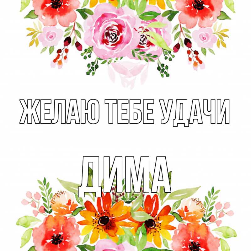 Открытка с именем, Дима, Желаю тебе удачи