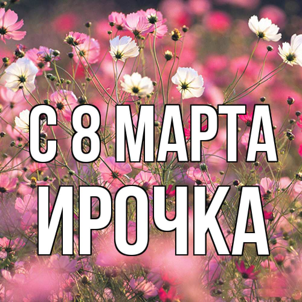 Открытка на каждый день с именем, Ирочка C 8 МАРТА красиво 1 Прикольная открытка с пожеланием онлайн скачать бесплатно 
