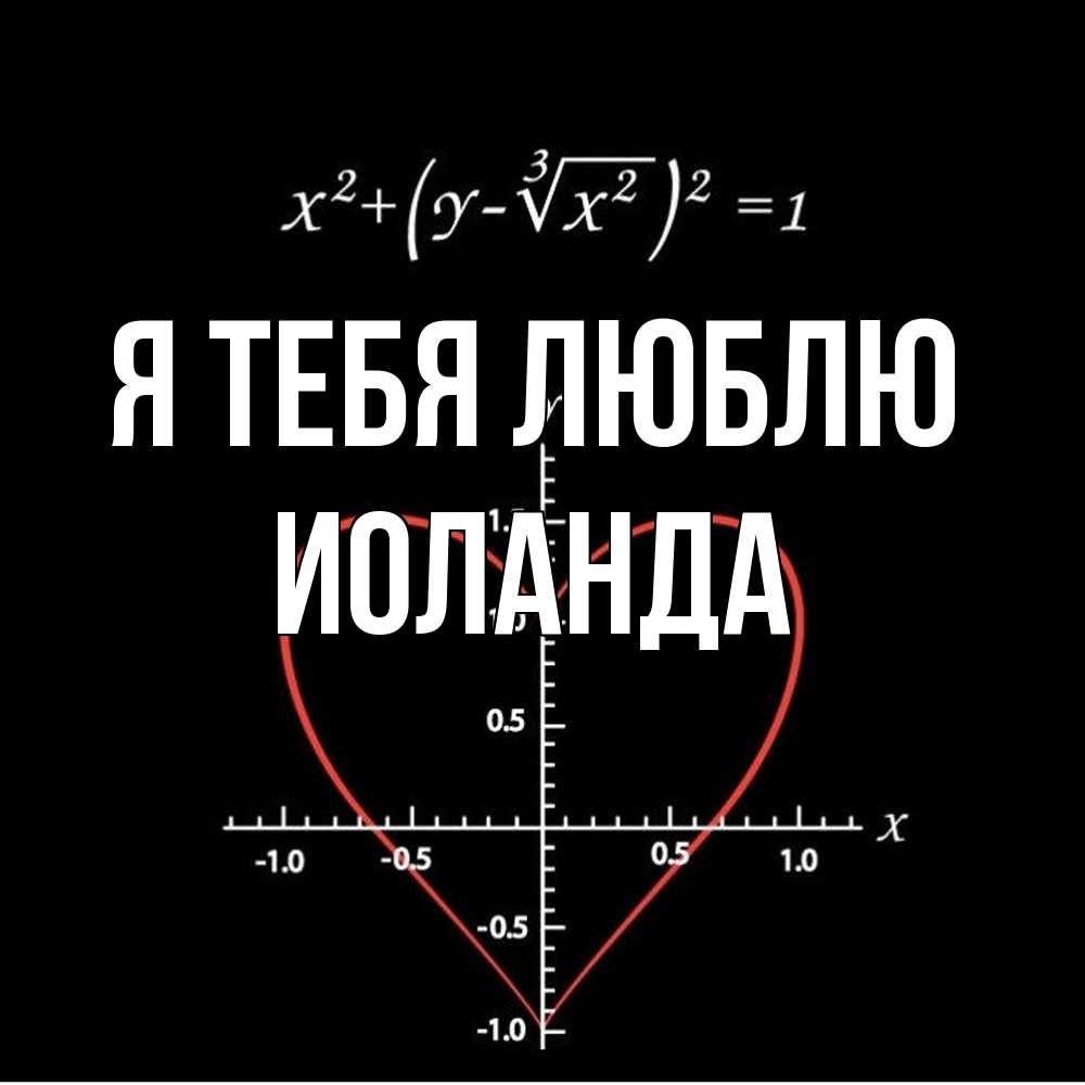 Открытка на каждый день с именем, Иоланда Я тебя люблю сердечная формула Прикольная открытка с пожеланием онлайн скачать бесплатно 