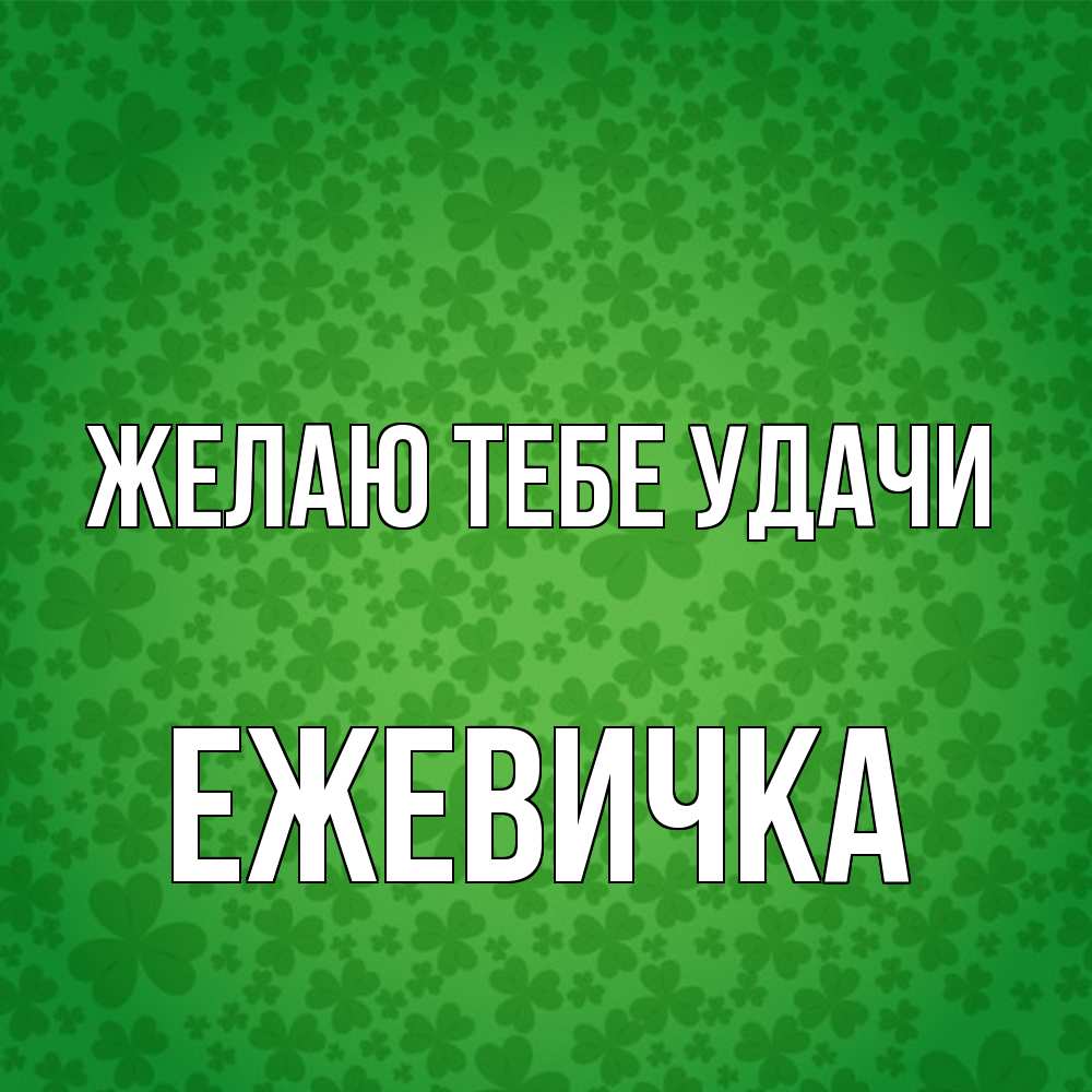 Открытка на каждый день с именем, ежевичка Желаю тебе удачи много листочков на удачу Прикольная открытка с пожеланием онлайн скачать бесплатно 