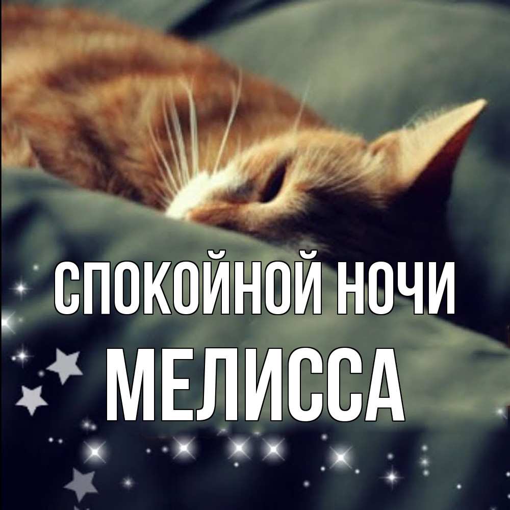 Открытка на каждый день с именем, Мелисса Спокойной ночи кроватка Прикольная открытка с пожеланием онлайн скачать бесплатно 