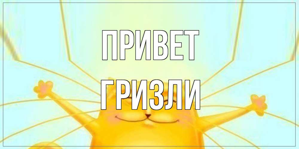 Открытка на каждый день с именем, Гризли Привет кот Прикольная открытка с пожеланием онлайн скачать бесплатно 