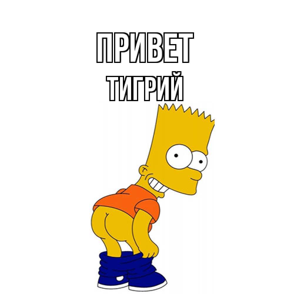 Открытка на каждый день с именем, Тигрий Привет попочка Прикольная открытка с пожеланием онлайн скачать бесплатно 