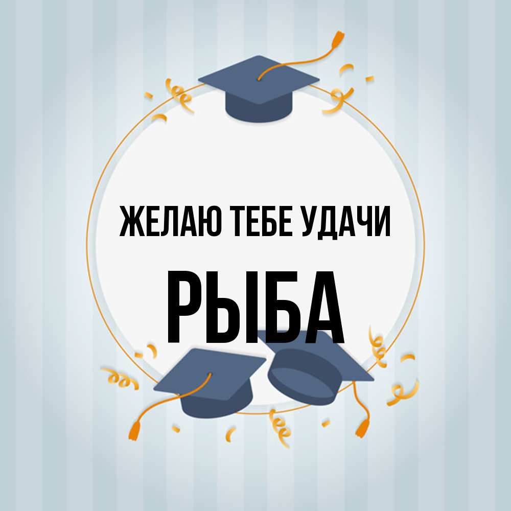 Открытка на каждый день с именем, Рыба Желаю тебе удачи для студентов Прикольная открытка с пожеланием онлайн скачать бесплатно 