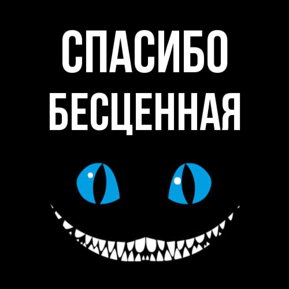 Открытка на каждый день с именем, Бесценная Спасибо благодарю от чеширика Прикольная открытка с пожеланием онлайн скачать бесплатно 