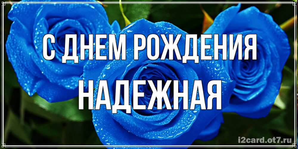 Открытка на каждый день с именем, надежная С днем рождения розы с синим цветом Прикольная открытка с пожеланием онлайн скачать бесплатно 