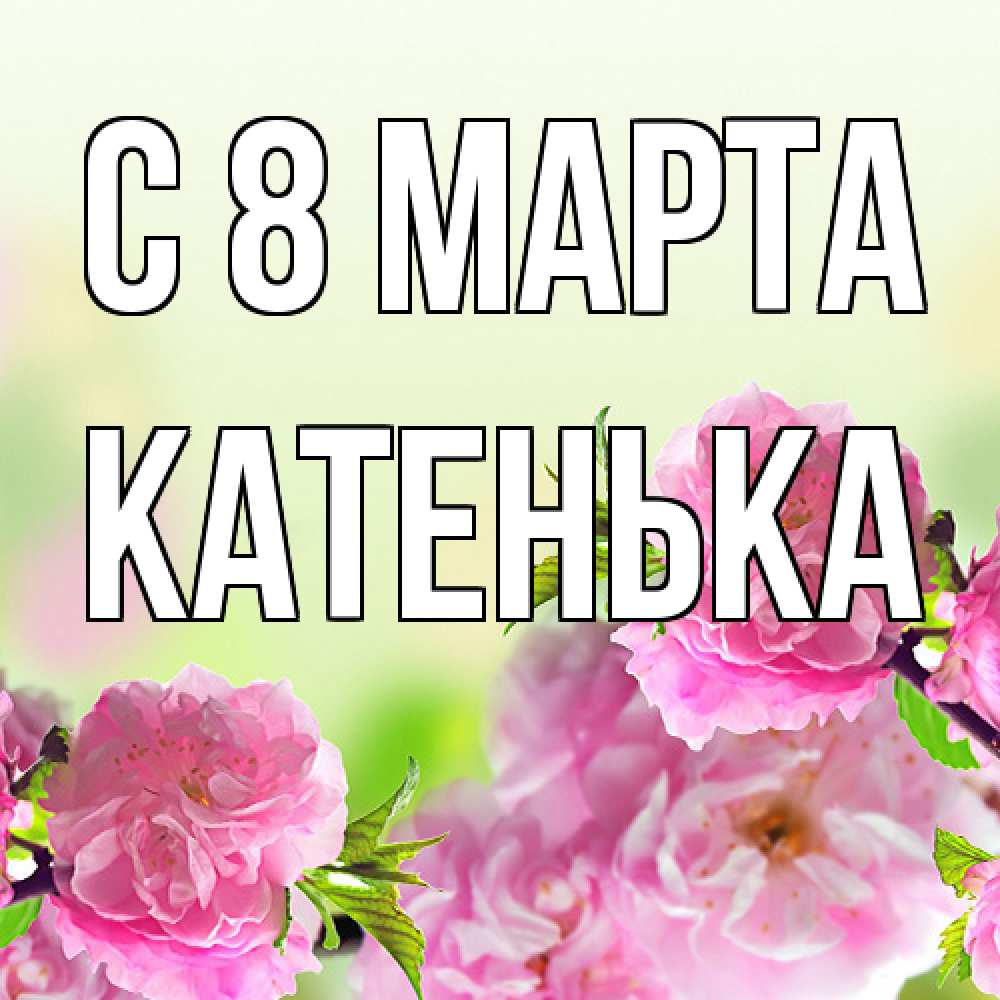 Открытка на каждый день с именем, Катенька C 8 МАРТА цветы Прикольная открытка с пожеланием онлайн скачать бесплатно 