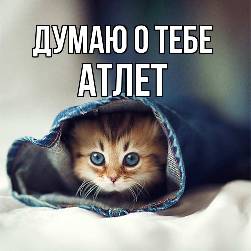 Открытка на каждый день с именем, Атлет Думаю о тебе мне без тебя плохо Прикольная открытка с пожеланием онлайн скачать бесплатно 