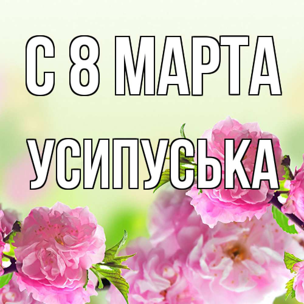 Открытка на каждый день с именем, усипуська C 8 МАРТА цветы Прикольная открытка с пожеланием онлайн скачать бесплатно 