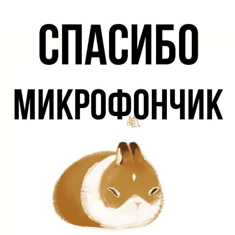 Открытка с именем, Микрофончик, Спасибо