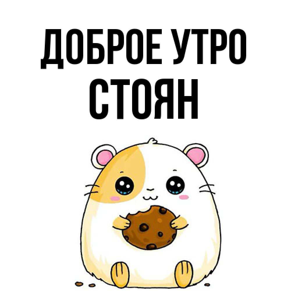 Открытка на каждый день с именем, Стоян Доброе утро есть печеньку. Утречко Прикольная открытка с пожеланием онлайн скачать бесплатно 