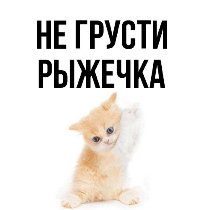 Открытка с именем, рыжечка, Не грусти