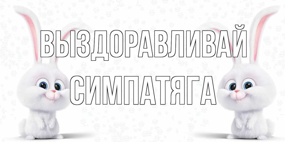 Открытка на каждый день с именем, Симпатяга Выздоравливай не болей с зайцем Прикольная открытка с пожеланием онлайн скачать бесплатно 