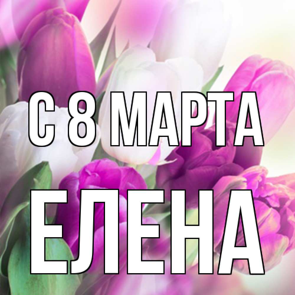 Открытка на каждый день с именем, Елена C 8 МАРТА весна 1 Прикольная открытка с пожеланием онлайн скачать бесплатно 
