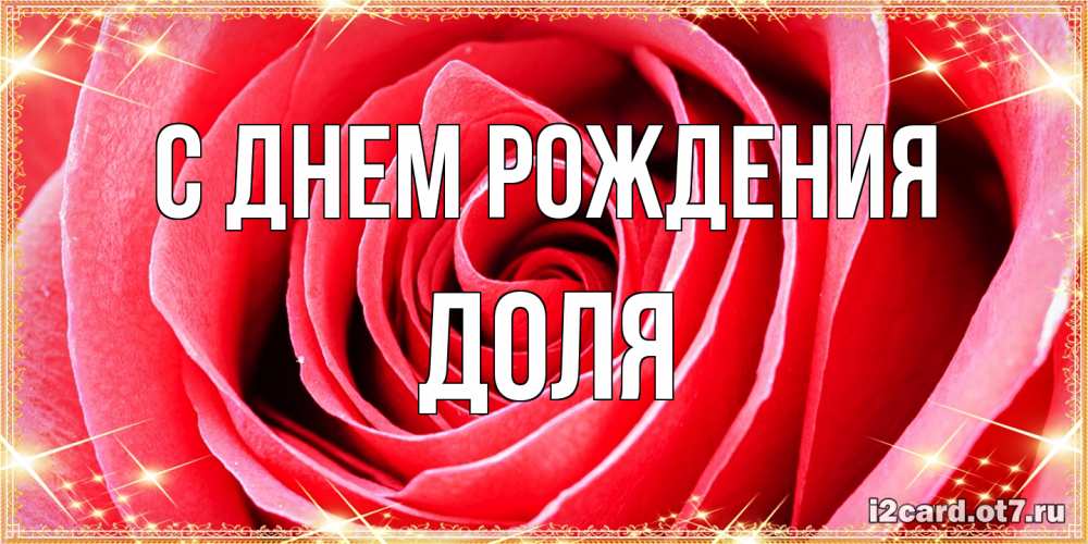 Открытка на каждый день с именем, Доля С днем рождения розовая роза очень крупный бутон Прикольная открытка с пожеланием онлайн скачать бесплатно 
