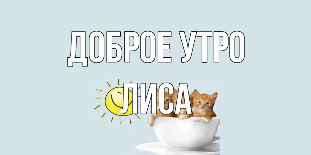Открытка на каждый день с именем, лиса Доброе утро котята Прикольная открытка с пожеланием онлайн скачать бесплатно 