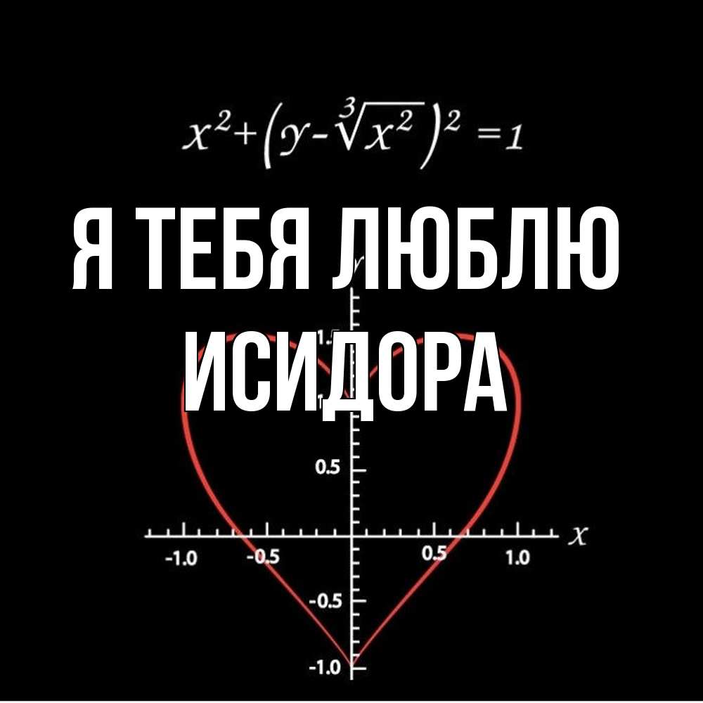Открытка на каждый день с именем, Исидора Я тебя люблю сердечная формула Прикольная открытка с пожеланием онлайн скачать бесплатно 