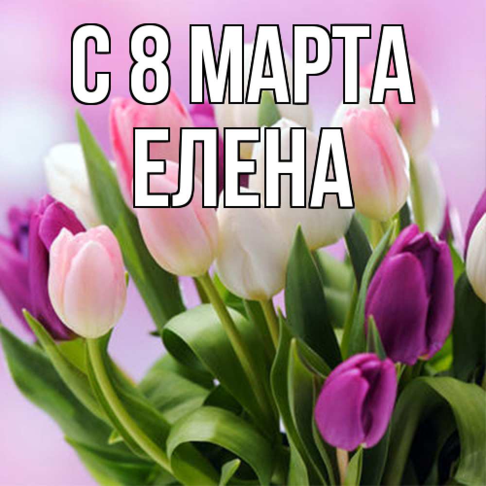 Открытка на каждый день с именем, Елена C 8 МАРТА весна март Прикольная открытка с пожеланием онлайн скачать бесплатно 