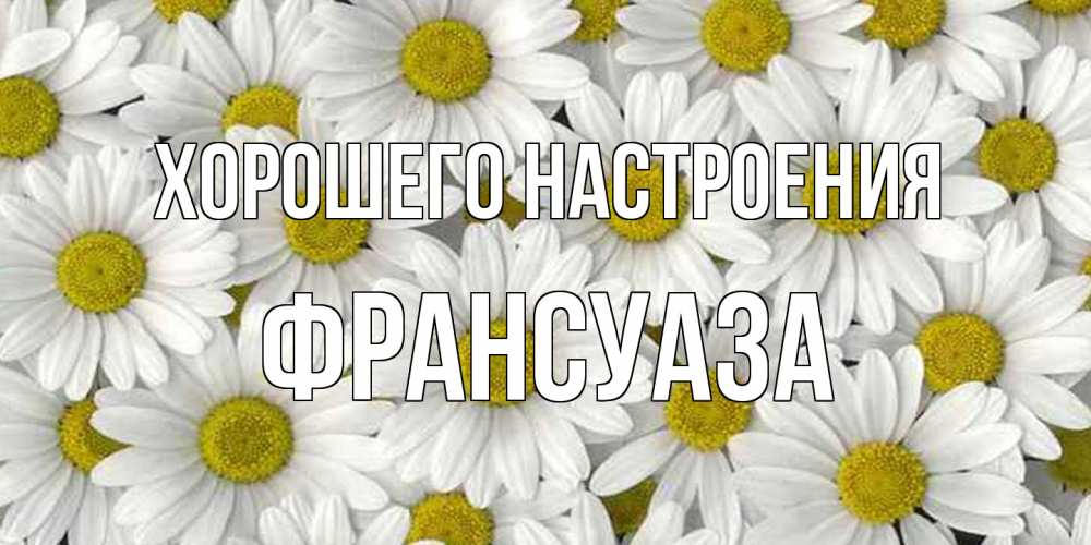 Открытка на каждый день с именем, Франсуаза Хорошего настроения поляна ромашек Прикольная открытка с пожеланием онлайн скачать бесплатно 