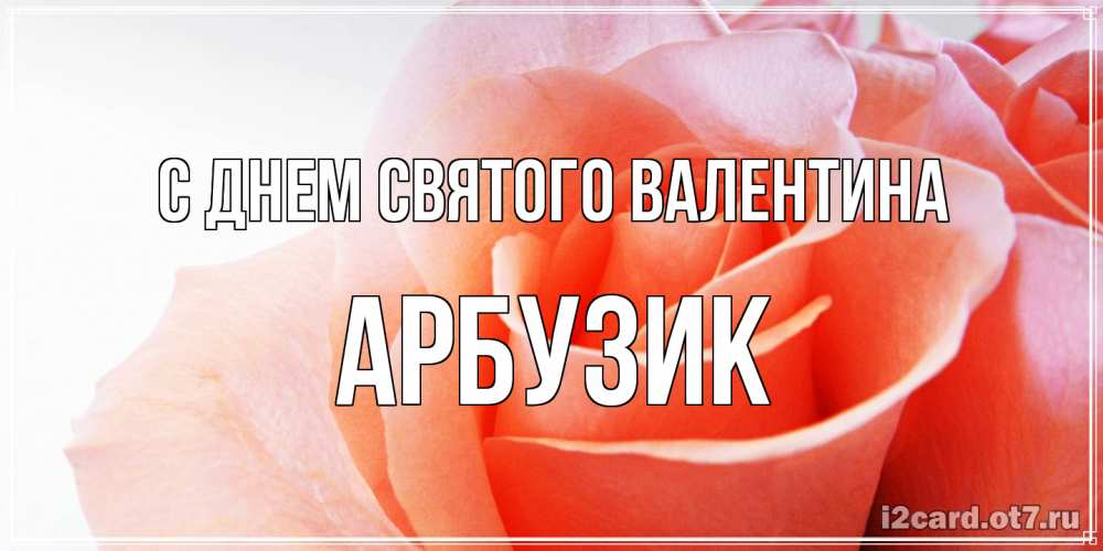 Открытка на каждый день с именем, Арбузик С днем Святого Валентина открытка на день Святого Валентина с розовой розой Прикольная открытка с пожеланием онлайн скачать бесплатно 