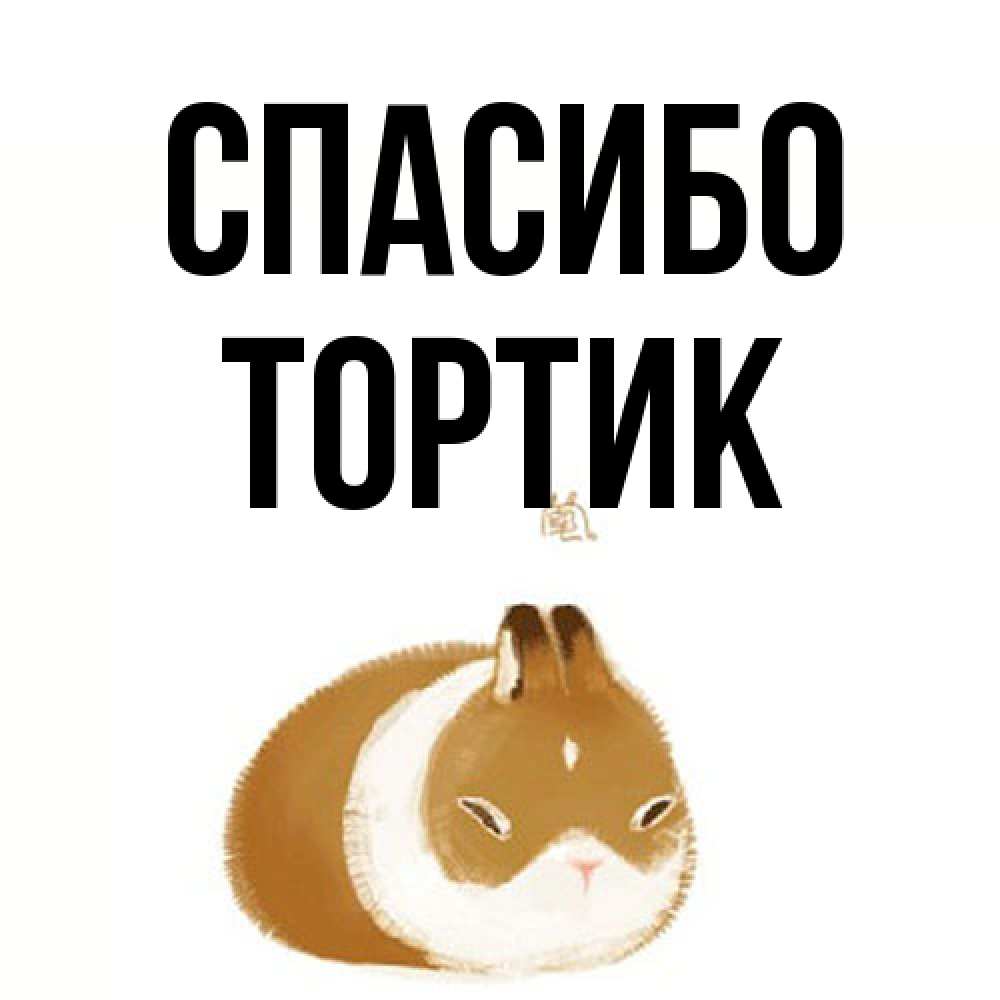 Открытка на каждый день с именем, Тортик Спасибо коричнево белый домашний питомец Прикольная открытка с пожеланием онлайн скачать бесплатно 