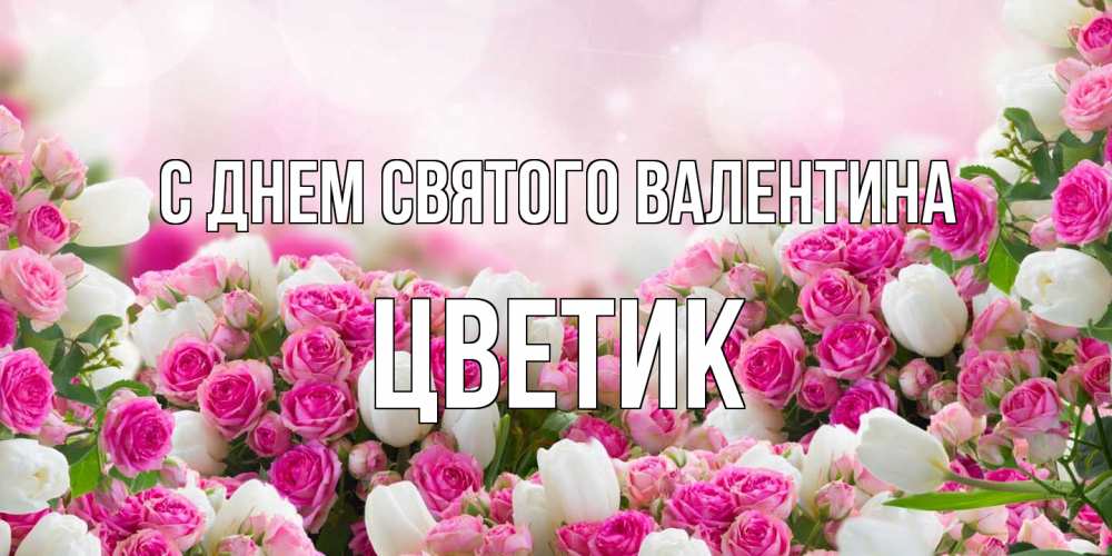 Открытка на каждый день с именем, цветик С днем Святого Валентина валентинка с именем Прикольная открытка с пожеланием онлайн скачать бесплатно 