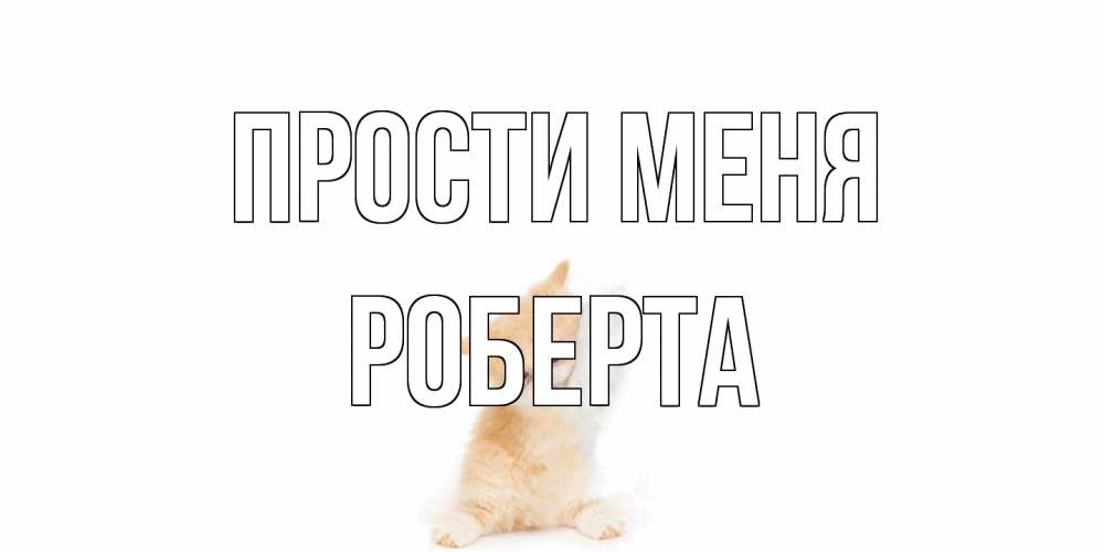 Открытка на каждый день с именем, Роберта Прости меня кот Прикольная открытка с пожеланием онлайн скачать бесплатно 